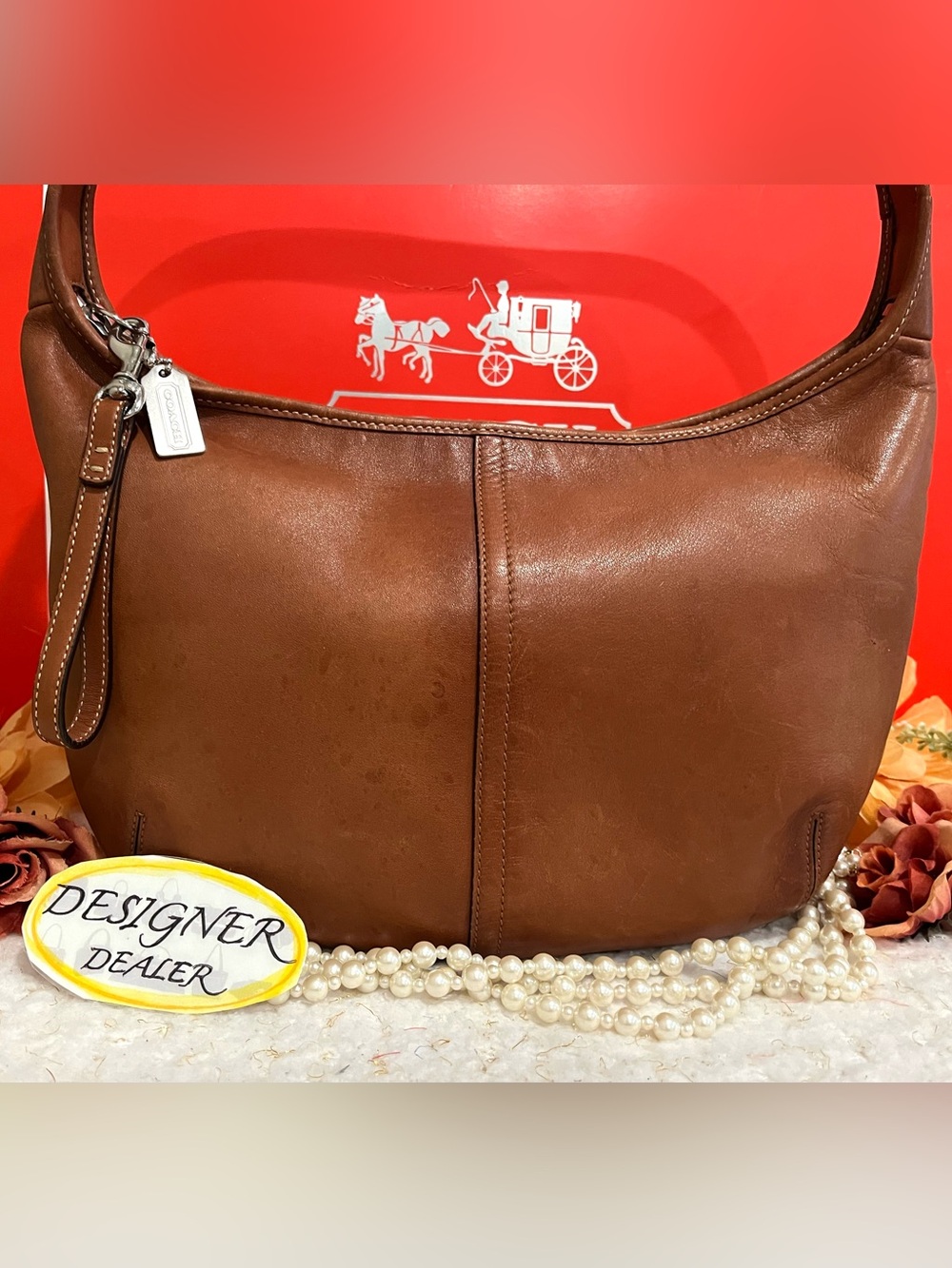 COACH Vintage Ergo British Tan Leather Hobo Shoulder Bag 9226 VGC! HTF! 💎💎 - Picture 4 of 14